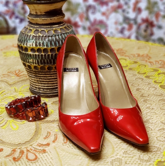 Stuart Weitzman Shoes - Stuart Weitzman Red Patent Leather Pumps Size 6.5